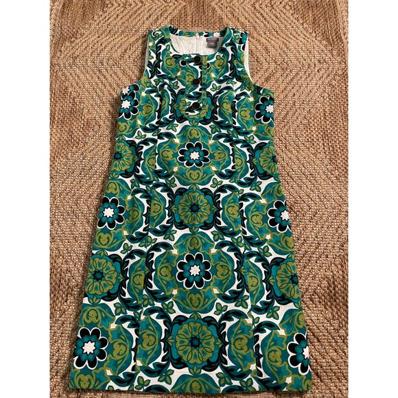 Ann Taylor Mod floral Pattern Sleeveless Dress SZ 8 Cotton / Silk Blend - Picture 1 of 10